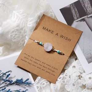 Make a Wish, Wish Bracelet, White Charm Bracelet, Lucky White String Bracelet